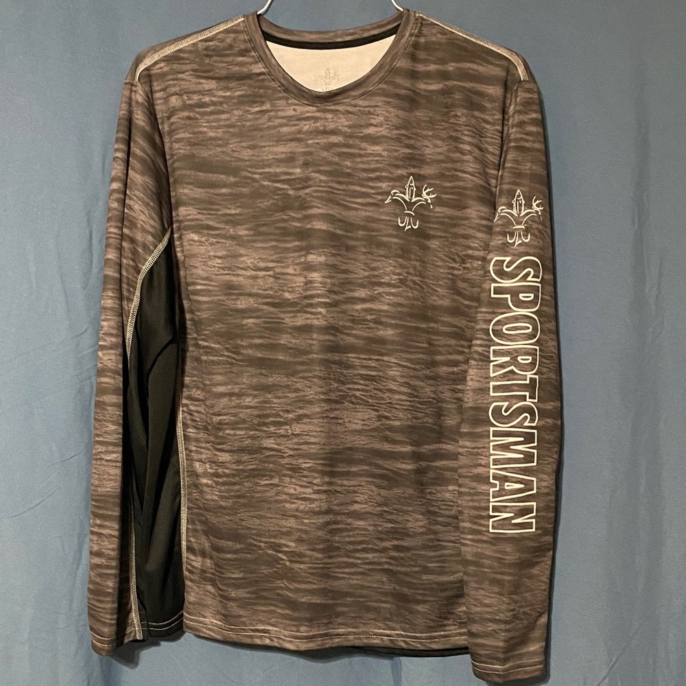 Sportsman Gear Gray/Black Long Sleeve Shirt Size XL